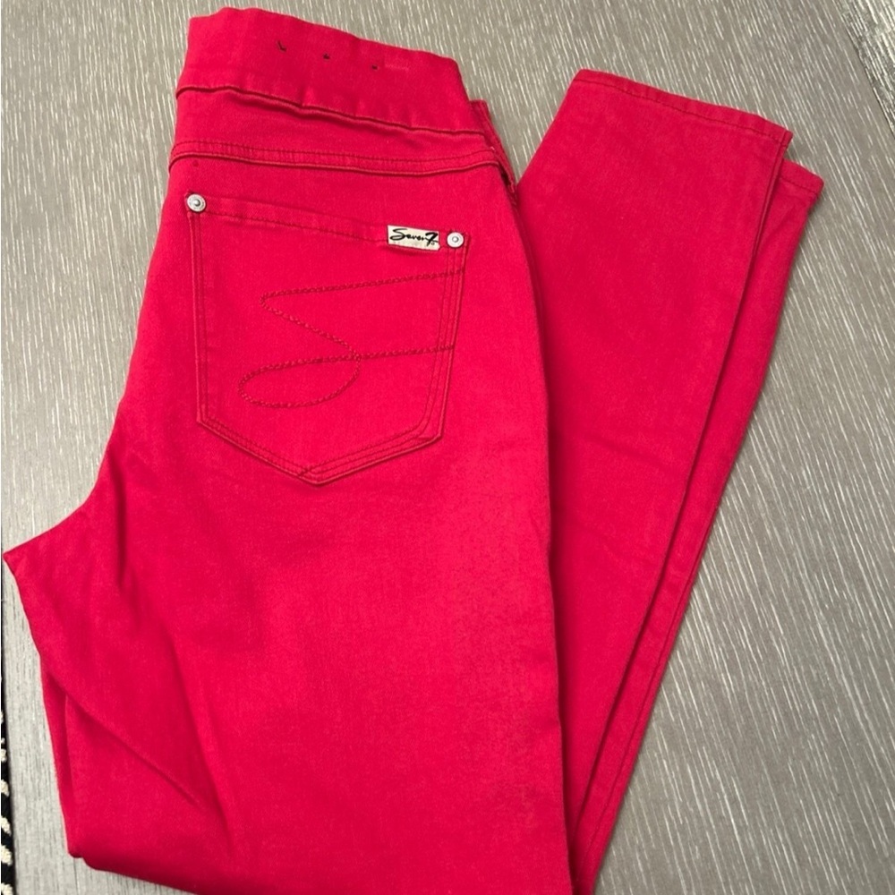 Seven7 Women's Bold Red Skinny Jeans